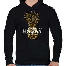 PRINTFASHION Hawaii - Férfi kapucnis pulóver - Fekete férfi pulóver, kardigán
