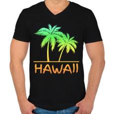 PRINTFASHION Hawaii - Férfi V-nyakú póló - Fekete