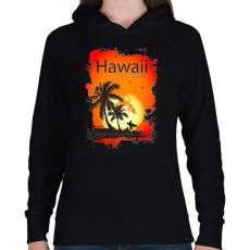 PRINTFASHION Hawaii - Női kapucnis pulóver - Fekete