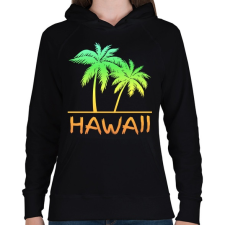 PRINTFASHION Hawaii - Női kapucnis pulóver - Fekete női pulóver, kardigán