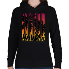 PRINTFASHION Hawaii - Női kapucnis pulóver - Fekete
