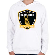 PRINTFASHION Hawk Tuah… Spit On That Thang - láma - Gyerek kapucnis pulóver - Fehér