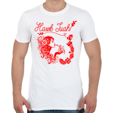 PRINTFASHION Hawk Tuah - split on that thang - Férfi póló - Fehér férfi póló