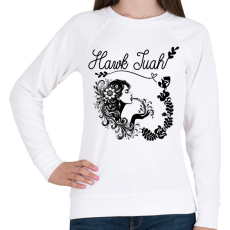 PRINTFASHION Hawk Tuah - split on that thang - Női pulóver - Fehér