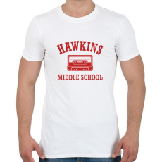 PRINTFASHION Hawkins Middle School - Piros - Férfi póló - Fehér