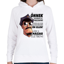 PRINTFASHION Házasélet - Női kapucnis pulóver - Fehér női pulóver, kardigán