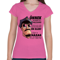 PRINTFASHION Házasélet - Női V-nyakú póló - Rózsaszín