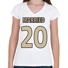 PRINTFASHION Házassági évforduló - első fele - Női V-nyakú póló - Fehér női póló