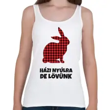 PRINTFASHION Házi nyúlra de lövünk - Női atléta - Fehér női trikó