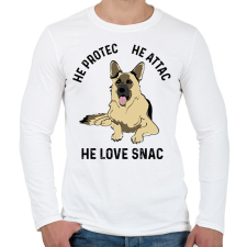 PRINTFASHION HE protec - Férfi hosszú ujjú póló - Fehér férfi póló