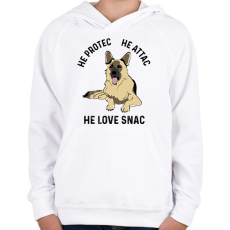 PRINTFASHION HE protec - Gyerek kapucnis pulóver - Fehér