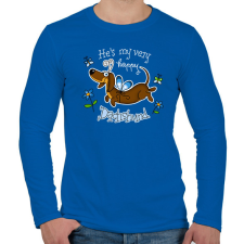 PRINTFASHION He's very happy Dachshund! - Férfi hosszú ujjú póló - Királykék férfi póló