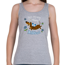 PRINTFASHION He's very happy Dachshund! - Női atléta - Sport szürke női trikó