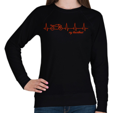 PRINTFASHION heartbeat - Női pulóver - Fekete női pulóver, kardigán