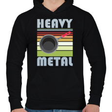 PRINTFASHION Heavy metal - Férfi kapucnis pulóver - Fekete