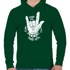 PRINTFASHION Heavy metal - Férfi kapucnis pulóver - Sötétzöld férfi pulóver, kardigán