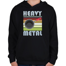 PRINTFASHION Heavy metal - Gyerek kapucnis pulóver - Fekete gyerek pulóver, kardigán