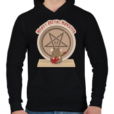 PRINTFASHION Heavy Metal Hamster - Férfi kapucnis pulóver - Fekete