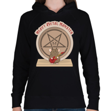 PRINTFASHION Heavy Metal Hamster - Női kapucnis pulóver - Fekete női pulóver, kardigán