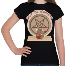 PRINTFASHION Heavy Metal Hamster - Női póló - Fekete