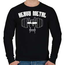PRINTFASHION Heavy Metal súlyemelés - Férfi pulóver - Fekete férfi pulóver, kardigán
