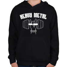 PRINTFASHION Heavy Metal súlyemelés - Gyerek kapucnis pulóver - Fekete gyerek pulóver, kardigán
