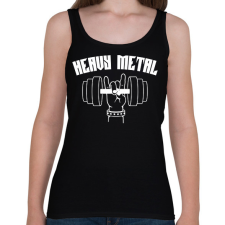 PRINTFASHION Heavy Metal súlyemelés - Női atléta - Fekete női trikó