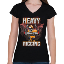 PRINTFASHION Heavy Rigging - Női V-nyakú póló - Fekete női póló