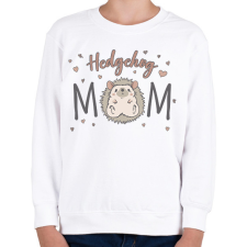 PRINTFASHION Hedgehog mom - Gyerek pulóver - Fehér gyerek pulóver, kardigán