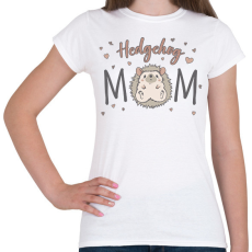 PRINTFASHION Hedgehog mom - Női póló - Fehér
