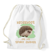 PRINTFASHION Hedgehogs are my spirit animal - Sportzsák, Tornazsák - Fehér tornazsák