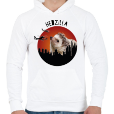 PRINTFASHION Hedzilla - Férfi kapucnis pulóver - Fehér férfi pulóver, kardigán