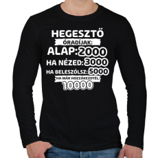 PRINTFASHION Hegesztő óradíjak - Férfi hosszú ujjú póló - Fekete