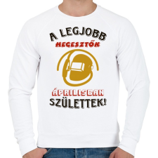 PRINTFASHION Hegesztő szülinapja április színes - Férfi pulóver - Fehér férfi pulóver, kardigán