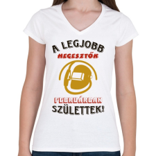 PRINTFASHION Hegesztő szülinapja február színes - Női V-nyakú póló - Fehér női póló