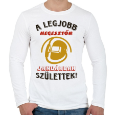 PRINTFASHION Hegesztő szülinapja január színes - Férfi hosszú ujjú póló - Fehér férfi póló