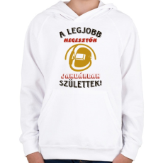 PRINTFASHION Hegesztő szülinapja január színes - Gyerek kapucnis pulóver - Fehér