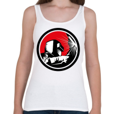 PRINTFASHION Hegesztős minta - fekete-fehér-vörös - Női atléta - Fehér női trikó