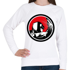 PRINTFASHION Hegesztős minta - fekete-fehér-vörös - Női pulóver - Fehér