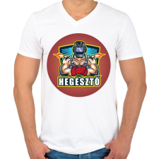 PRINTFASHION Hegesztős minta - Férfi V-nyakú póló - Fehér férfi póló