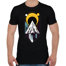 PRINTFASHION Hegy és hold minimalista dizájn - Férfi póló - Fekete