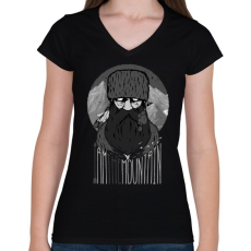 PRINTFASHION Hegyi ember - Női V-nyakú póló - Fekete