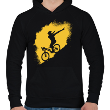 PRINTFASHION Hegyi kerékpáros - Férfi kapucnis pulóver - Fekete férfi pulóver, kardigán