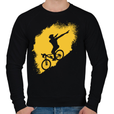 PRINTFASHION Hegyi kerékpáros - Férfi pulóver - Fekete férfi pulóver, kardigán