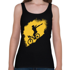 PRINTFASHION Hegyi kerékpáros - Női atléta - Fekete női trikó