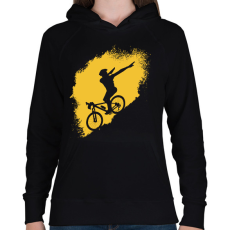 PRINTFASHION Hegyi kerékpáros - Női kapucnis pulóver - Fekete
