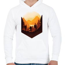 PRINTFASHION Hegyi túra - Férfi kapucnis pulóver - Fehér férfi pulóver, kardigán