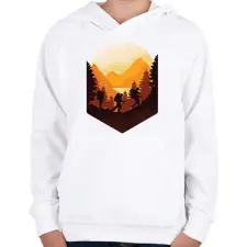PRINTFASHION Hegyi túra - Gyerek kapucnis pulóver - Fehér gyerek pulóver, kardigán