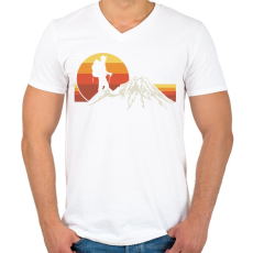 PRINTFASHION Hegymászás - Férfi V-nyakú póló - Fehér