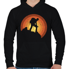 PRINTFASHION Hegymászó - Férfi kapucnis pulóver - Fekete férfi pulóver, kardigán